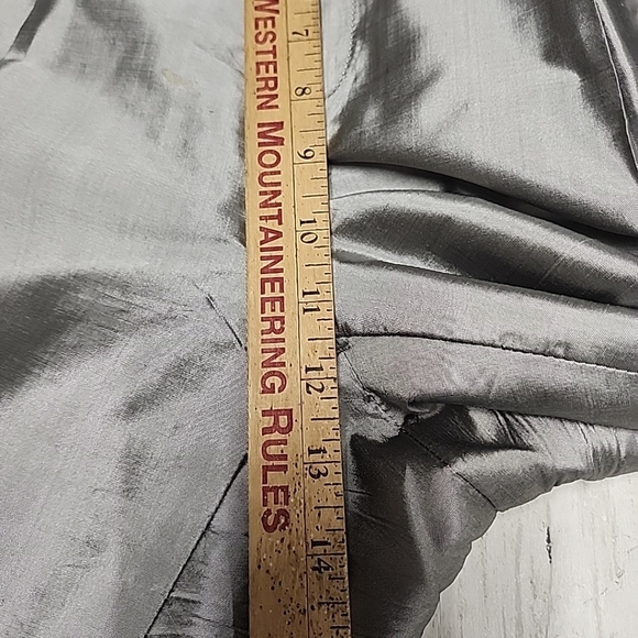 J.S. Thai 100% Silk Womens 2-Piece Set Handmade Plaid Shirt & Pants Silver Sz P - Picture 9 of 15